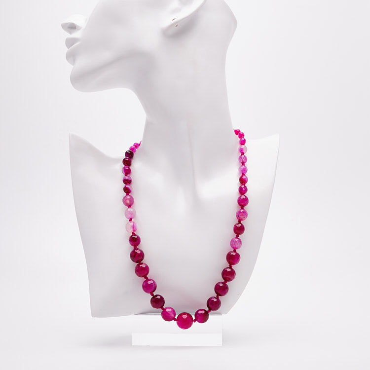 Womens Pink Gemstone Necklace