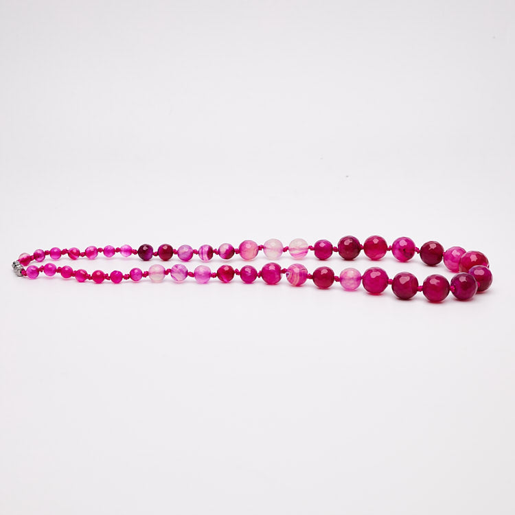 Womens Pink Gemstone Necklace
