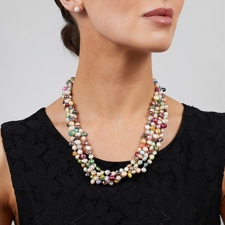 Multicoloured Pearl Necklace for Women