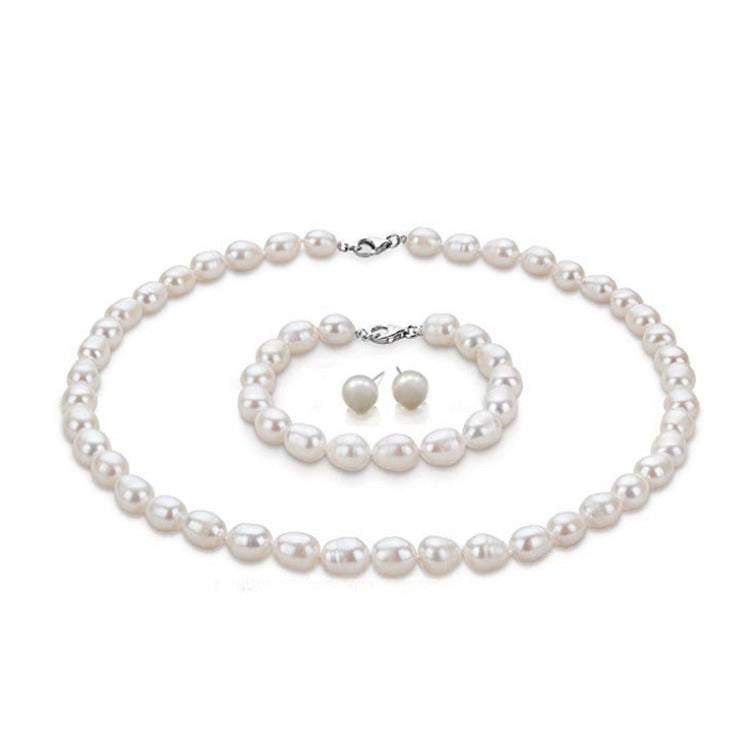 Womens White Pearl Set
