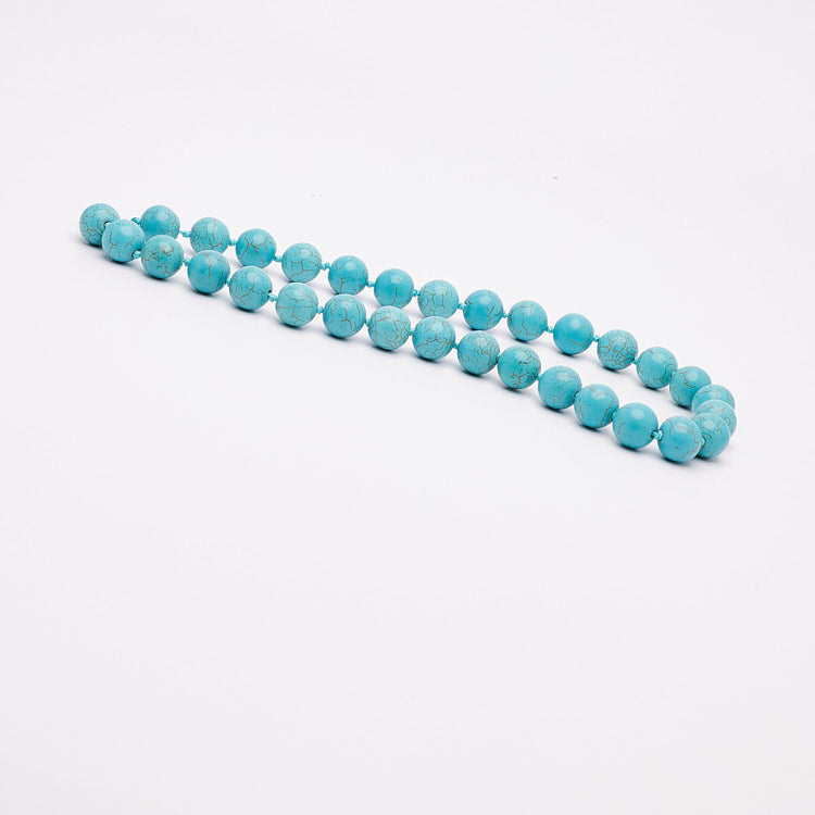 Womens 10mm Turquoise Gemstone Necklace