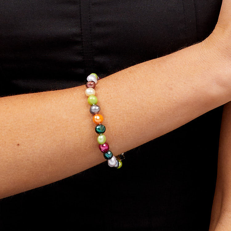 Womens Multi-Colour Freshwater Pearl Bracelet
