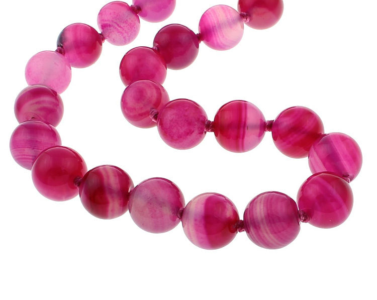 Womens Pink Gemstone Beaded Necklace