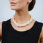 womens three strand white pearl necklace