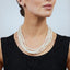 womens three strand white pearl necklace