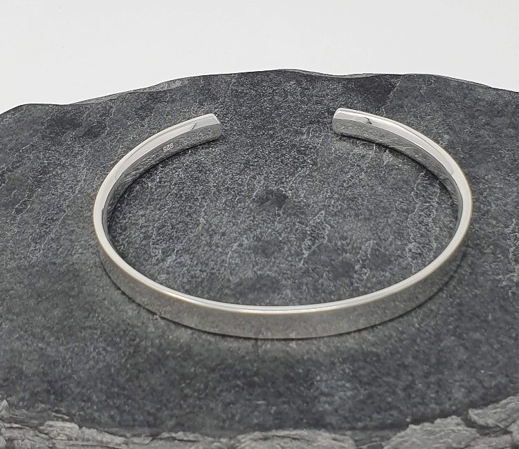 Plain Silver Bangle Bracelet