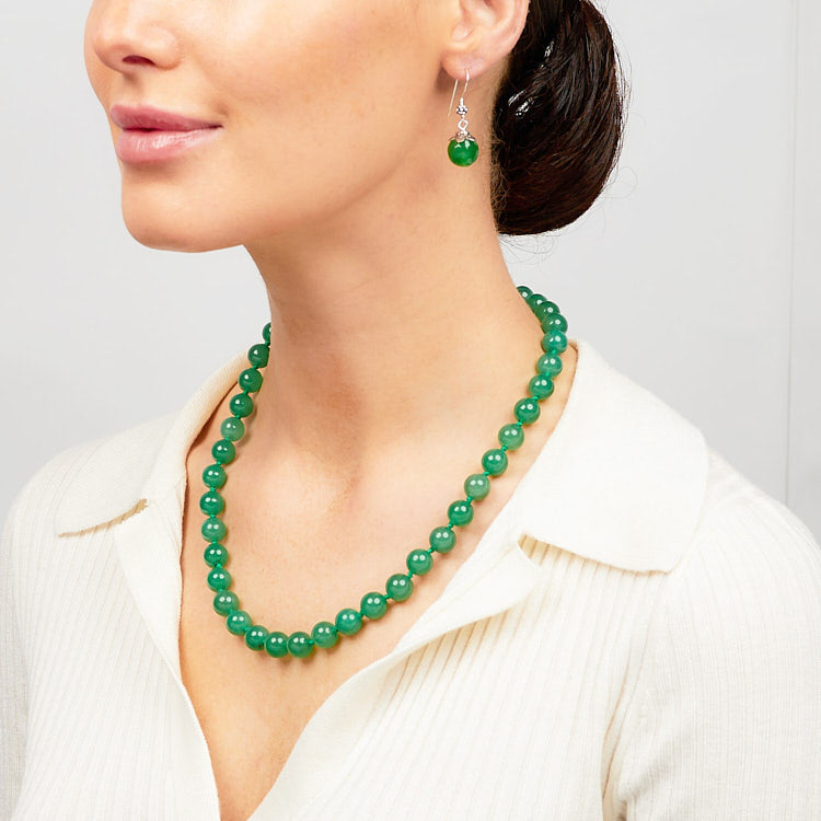 Womens Green Gemstone Necklace