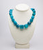 chunky blue gemstone necklace womens
