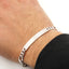 Mens ID Bracelet 7mm Figaro Chain 925 Sterling Silver Italian Made Bracelet