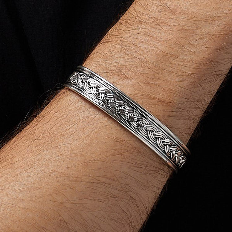 Braided Celtic Sterling Silver Bangle