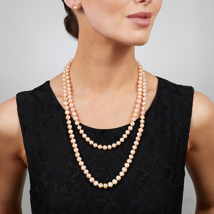 Pink Pearl Long Necklace for women