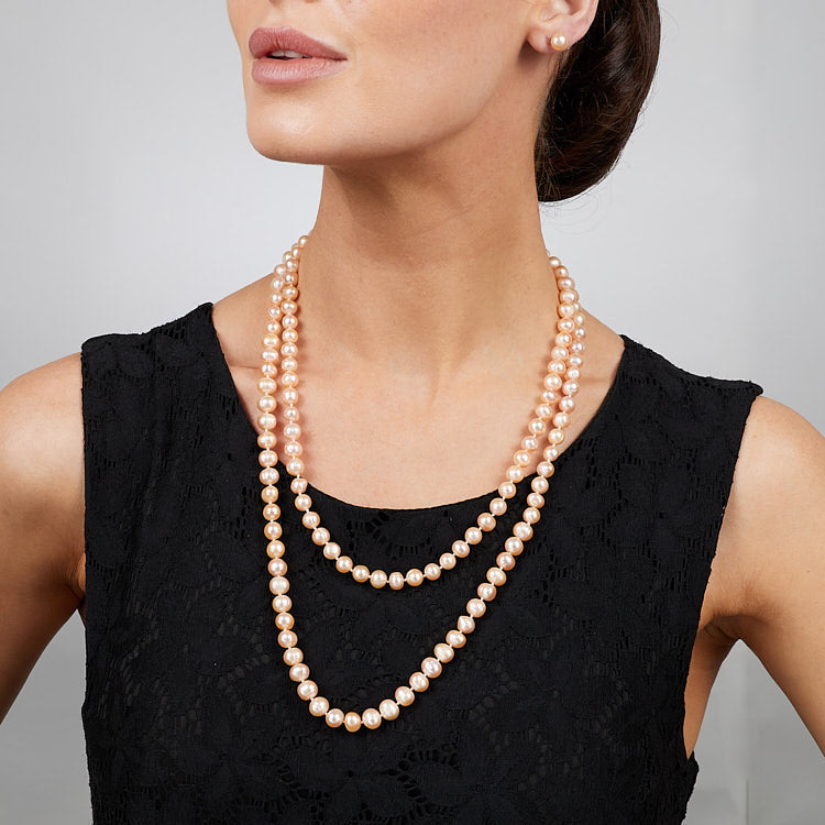 Pink Pearl Long Necklace for women