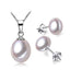 pearl pendant and stud earrings set for women