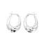 Classic Modern Womens Silver Hoop Earrings Medium Size