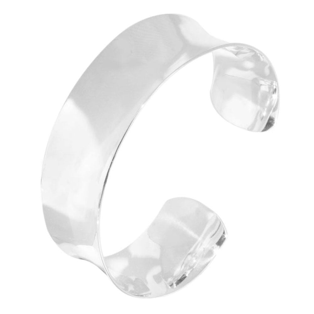 chunky silver cuff bangle for women