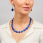 blue agate gemstone necklace for women