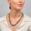 blue agate gemstone necklace for women