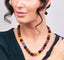 Womens 12mm Multi-Colored Natural Gemstone Beaded Necklace