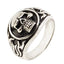 Mens Silver Biker Skull Ring