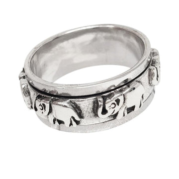 Men and Women Silver Elephant Spinning Ring