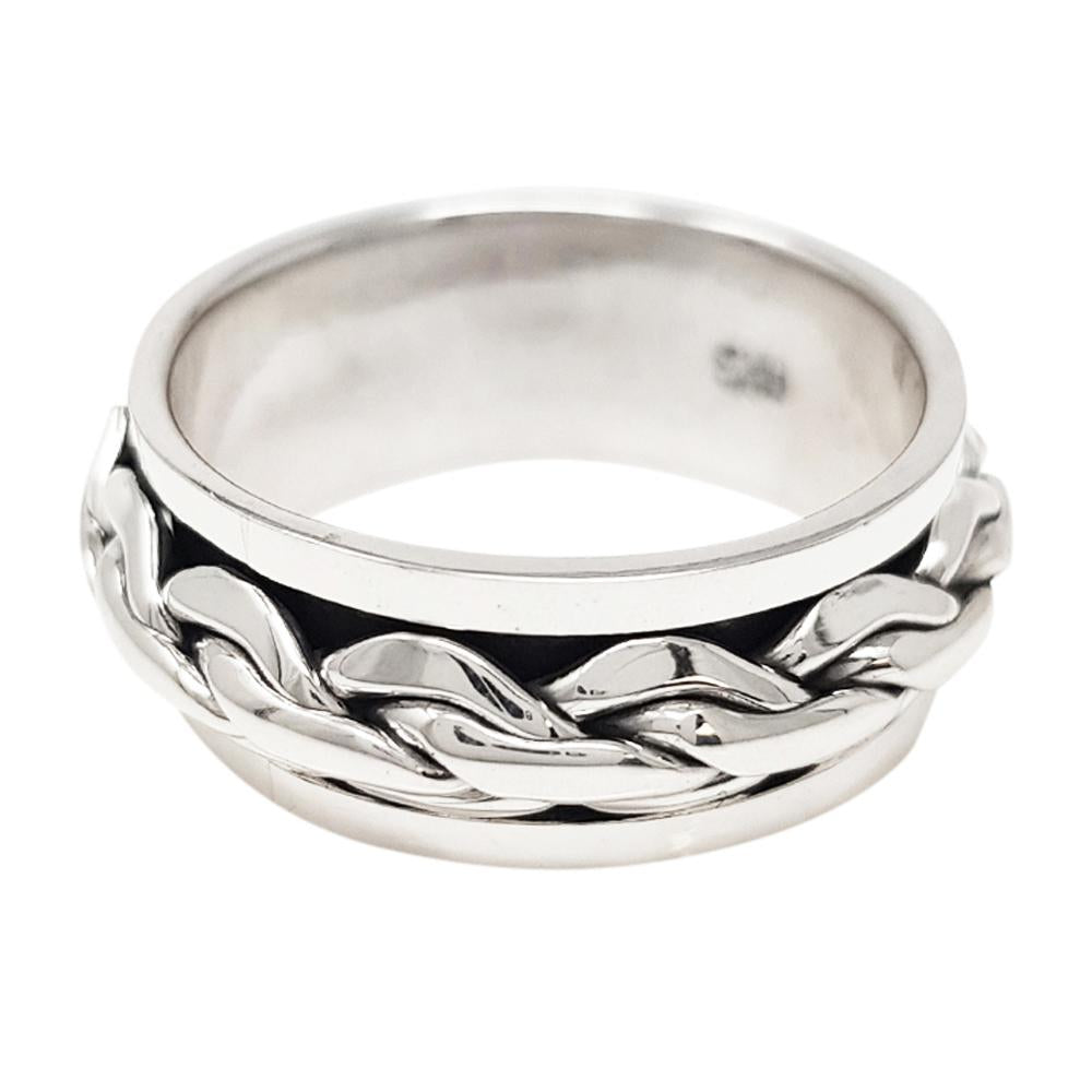 men silver Spinning ring