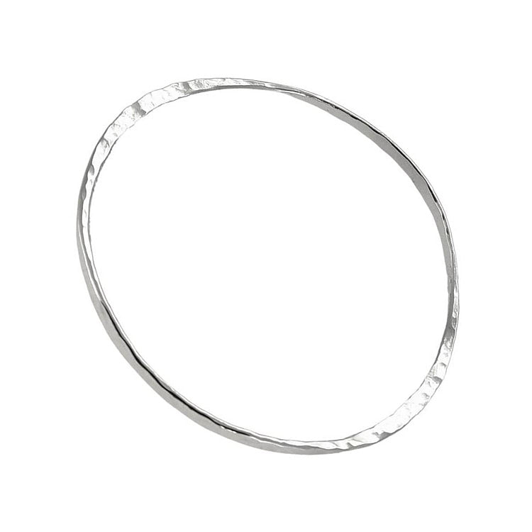 Silver Hammered Bangle Bracelet for women