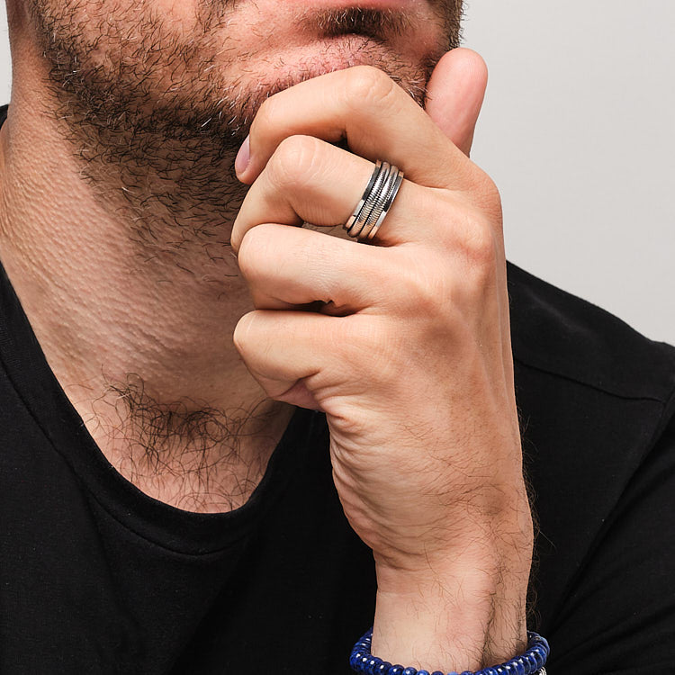 Sterling Silver 8mm Spinning Ring for Men