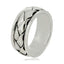 MENS Silver Braided Spinner Ring