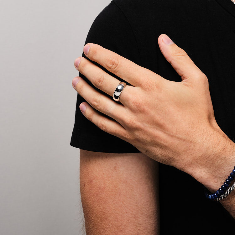 8mm Solid Sterling Silver Band Ring For Women and Men