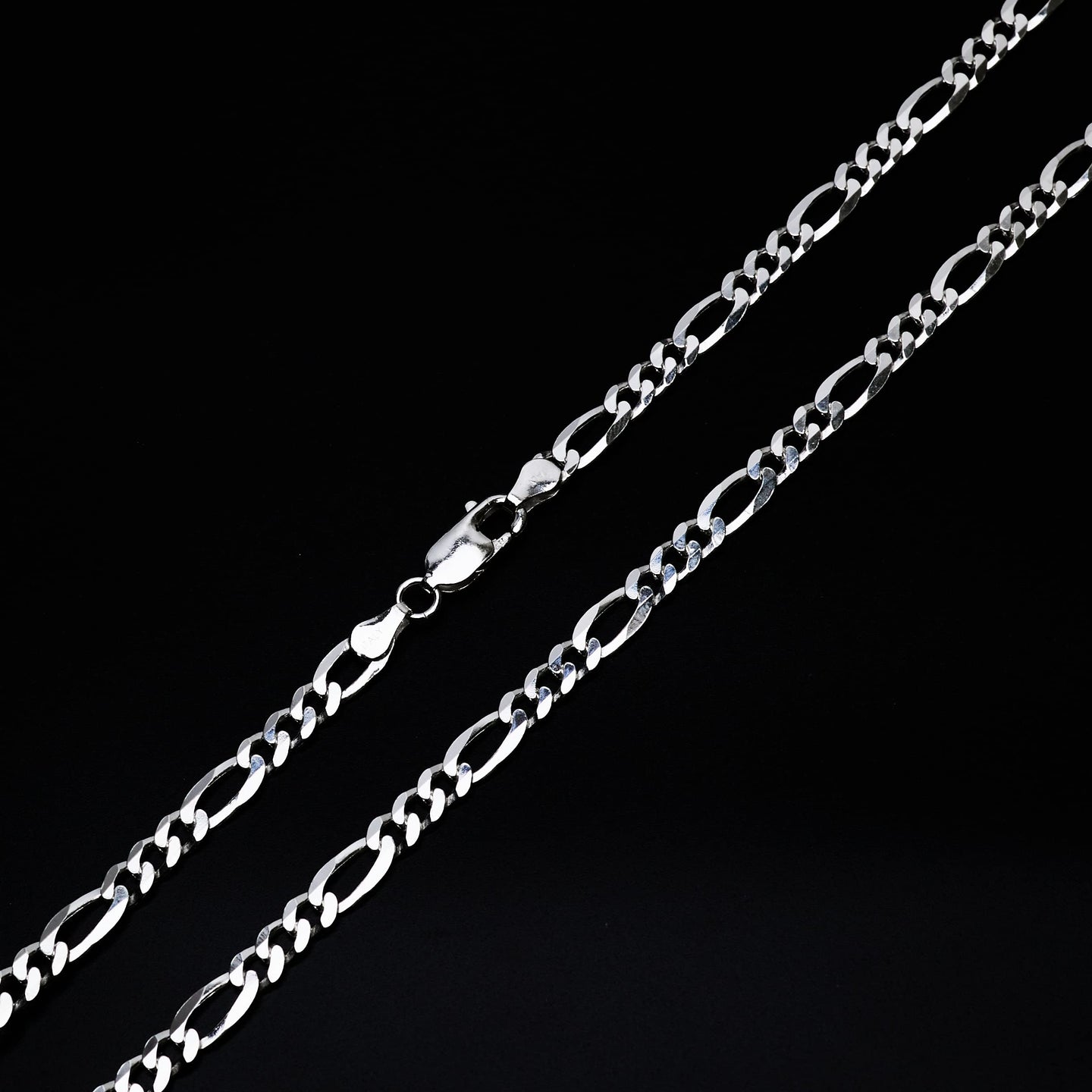 5mm Figaro Chain Bracelet For Men | 925 Silver Chain Made in Italy
