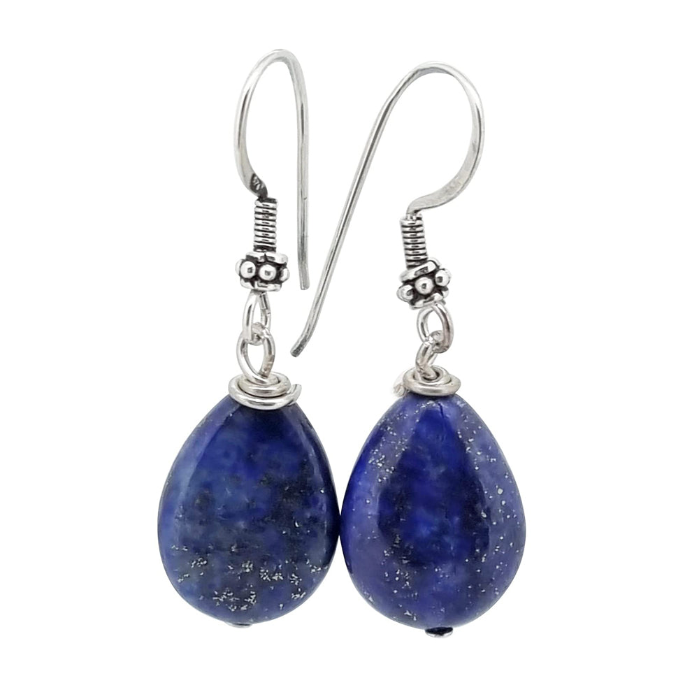womens blue lapis lazuli drop earrings