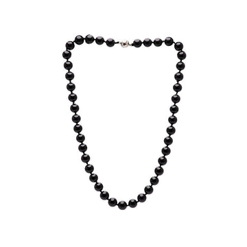 Womens Black Agate Gemstone Necklace