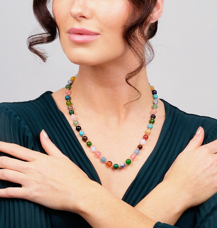 Womens Multicolour Gemstone Necklace