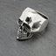 Mens Silver Skull Gothic Biker Ring