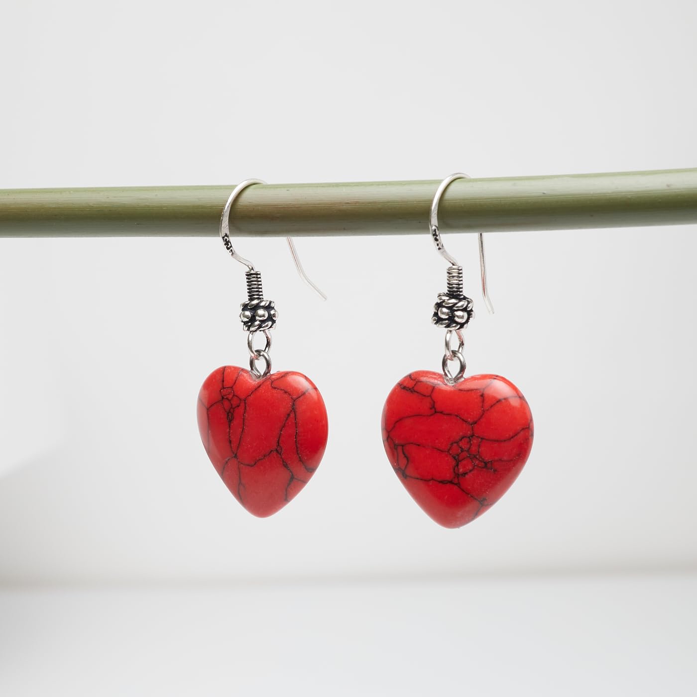 womens red gemstone earrings