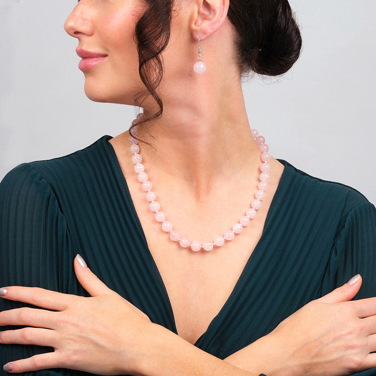 Womens Pink Gemstone Necklace