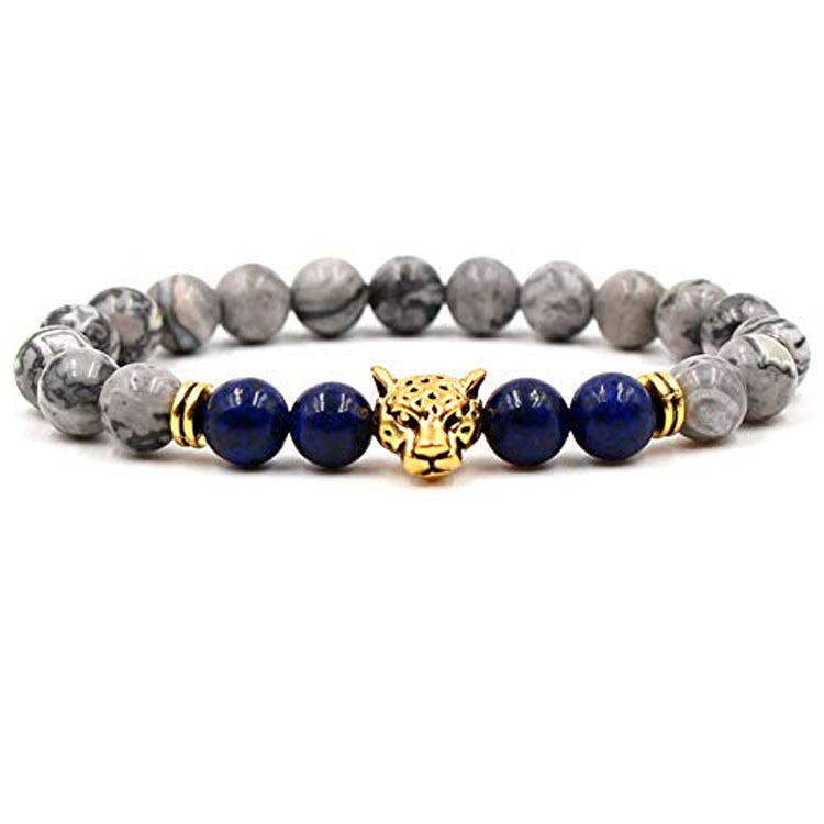 gemstone beaded bracelet grey