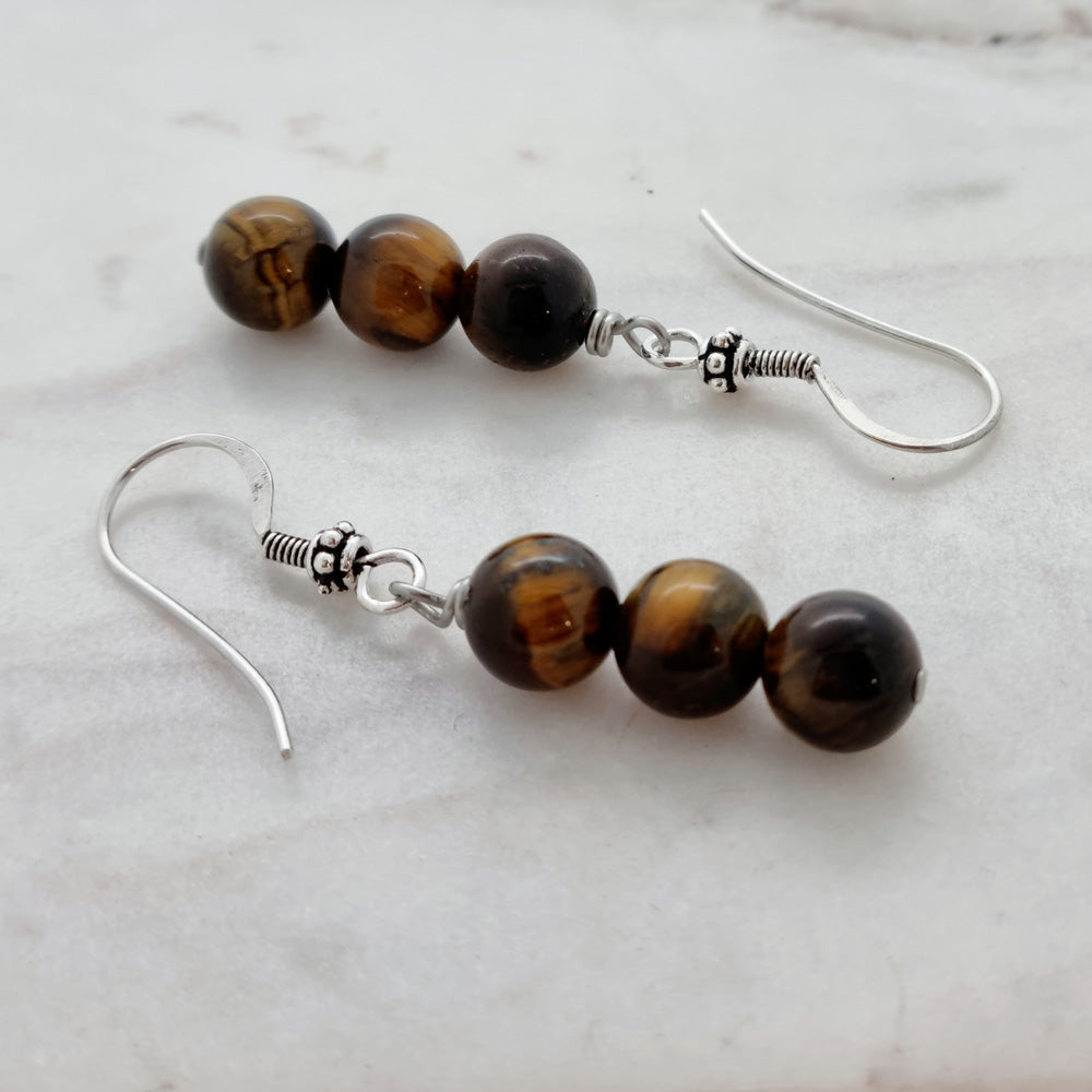 tigers eye earrings