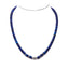 Handmade Natural Blue Rondelle Gemstone Beaded Necklace for men