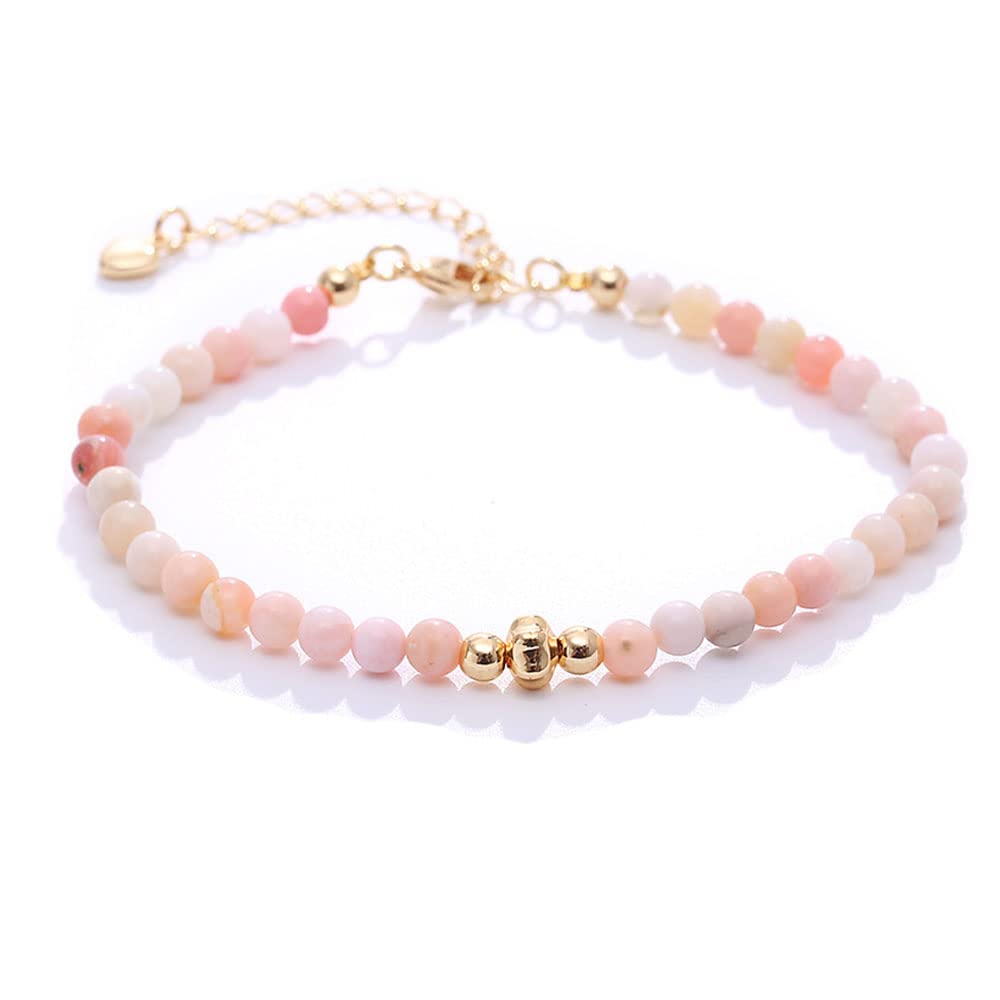 Handmade Womens Gemstone Beaded Bracelet | Natural Amethyst Gemstone Bracelet - Adjustable Length