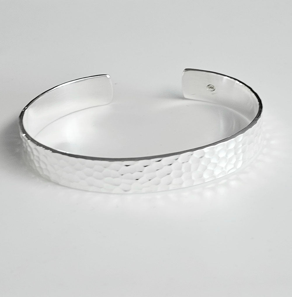 HANDMADE silver hammered bangle