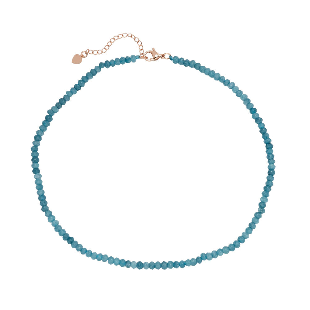 Womens Blue Gemstone Choker 4mm