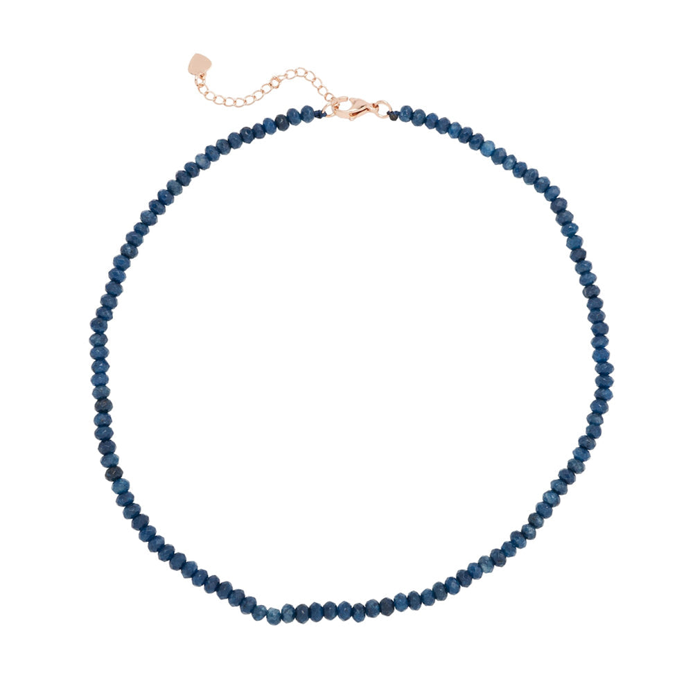 Womens Deep Blue Gemstone Choker 4mm