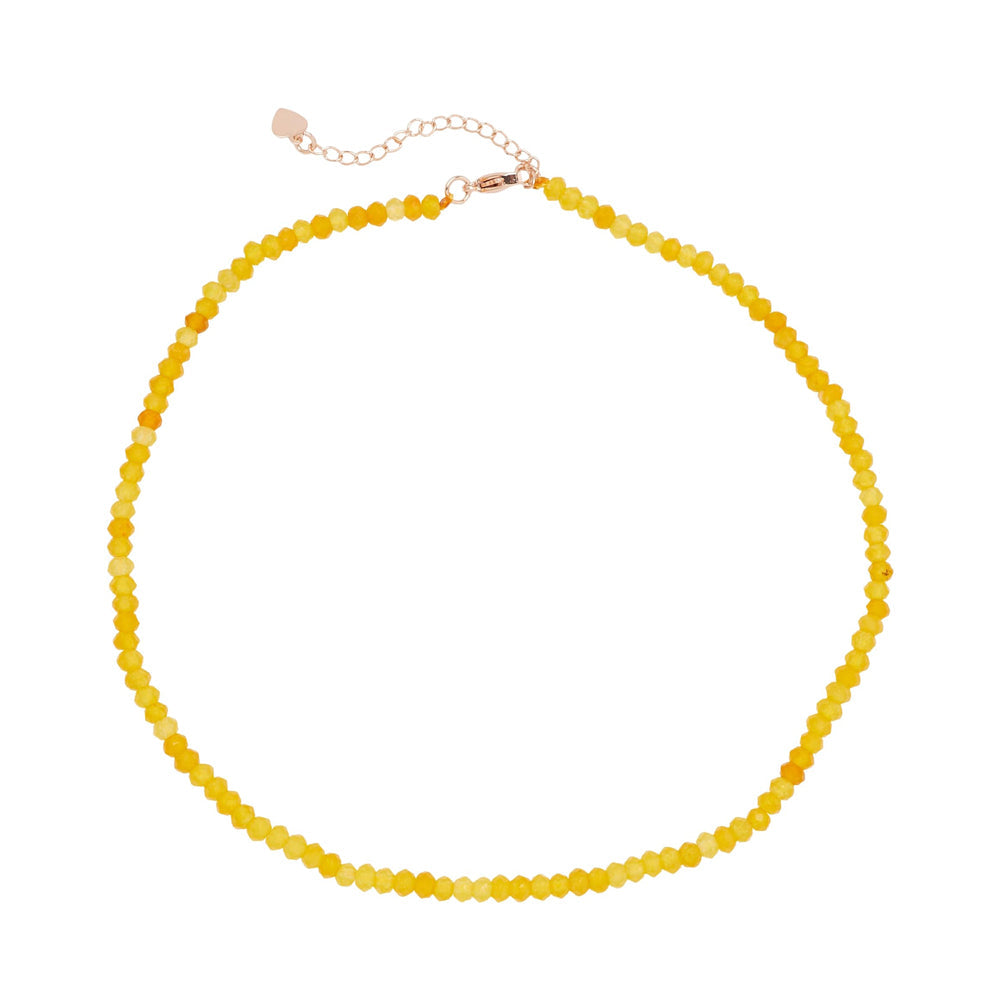 Womens Yellow Gemstone Choker 4mm