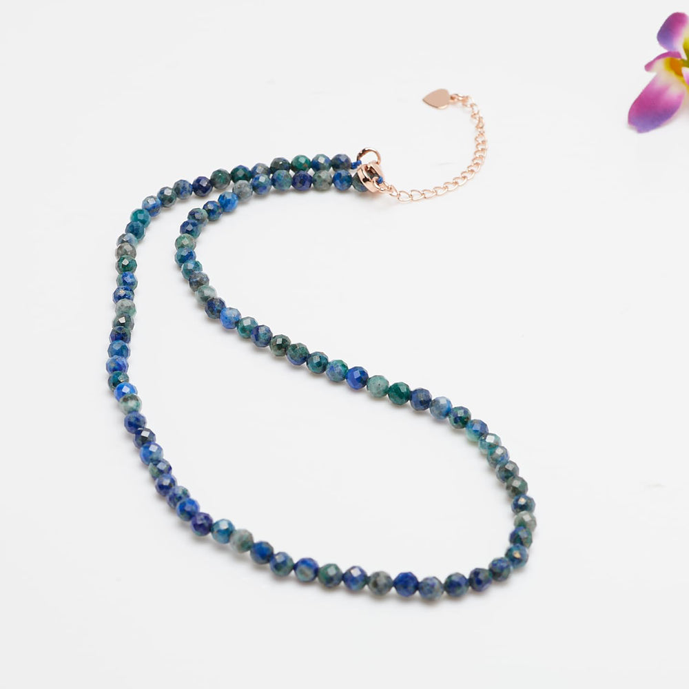 Womens 4mm Blue Phosphorus Gemstone Choker