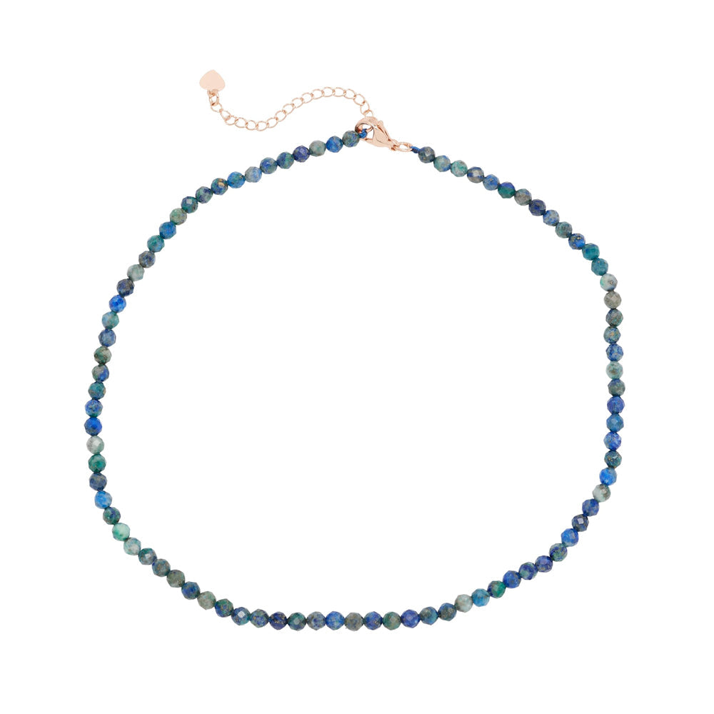 Womens Blue Phosphorus Gemstone Choker 4mm
