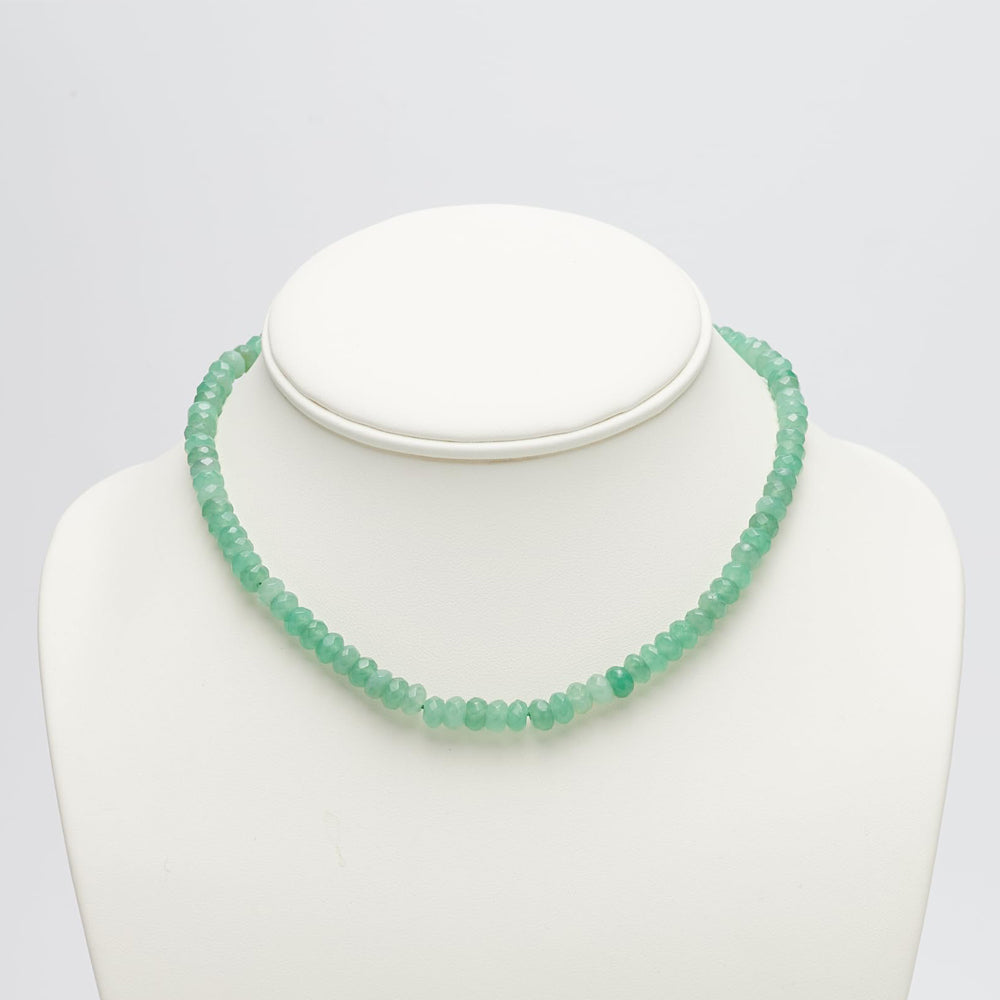 Womens Girls 6mm Beaded Gemstone Choker Necklace | Natural Gemstone Choker Necklace for Women and Girls