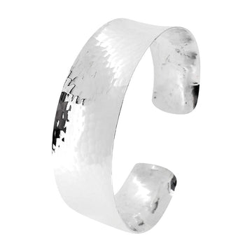 Womens Handmade 25mm Silver Cuff Bangle Bracelet | Statement Silver Cuff for Women Girls