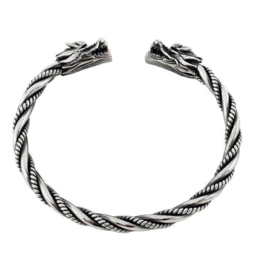 dragon bangle for men silver torque bangle