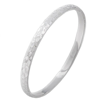 solid hammered silver bangle for women girls